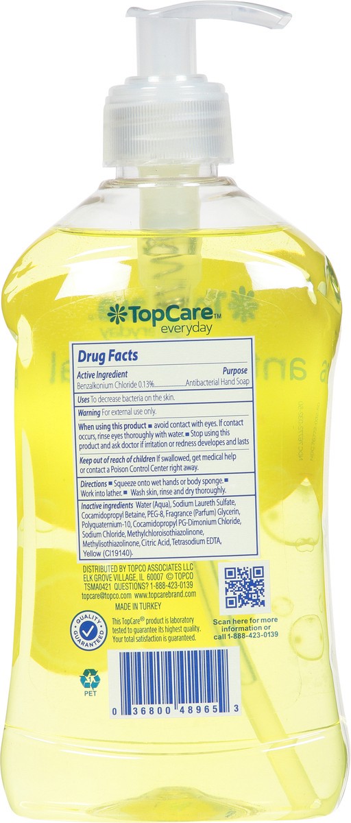 slide 9 of 10, TopCare Everyday Lemon Antibacterial Hand Soap 16.9 fl oz, 