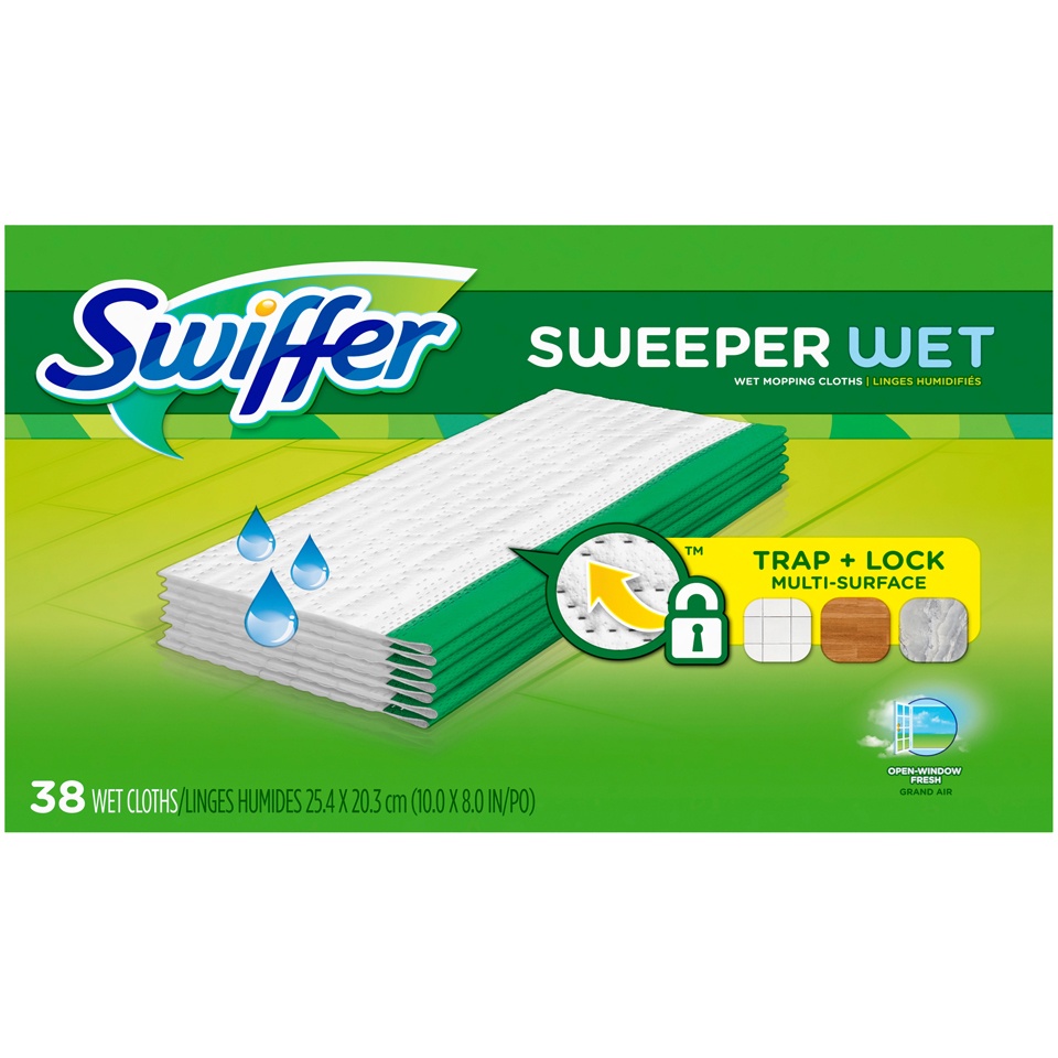 slide 1 of 2, Swiffer Sweeper Open Window Fresh Wet Refills, 38 ct