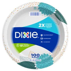 Dixie 10 1/16 Inch Paper Plates, 100 Count, Modern Floral