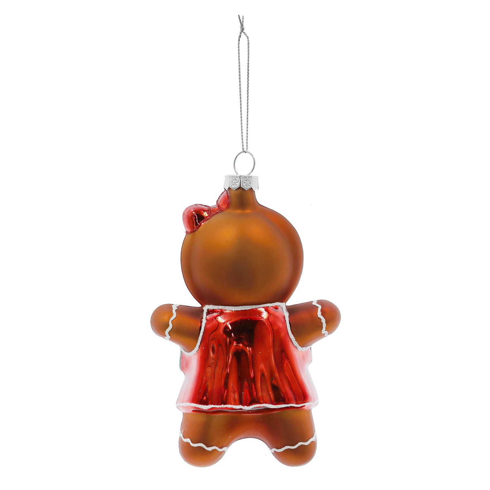slide 3 of 4, 5.25" Merry Gingerbread Woman Glass Ornament By Ashland, 3.25 in x 0.5 in x 5.25 in