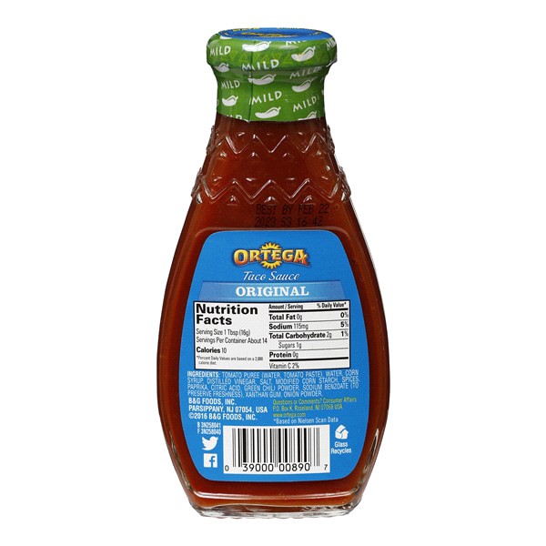slide 2 of 5, Ortega Original Thick and Smooth Mild Taco Sauce, Kosher- 8 oz, 8 oz
