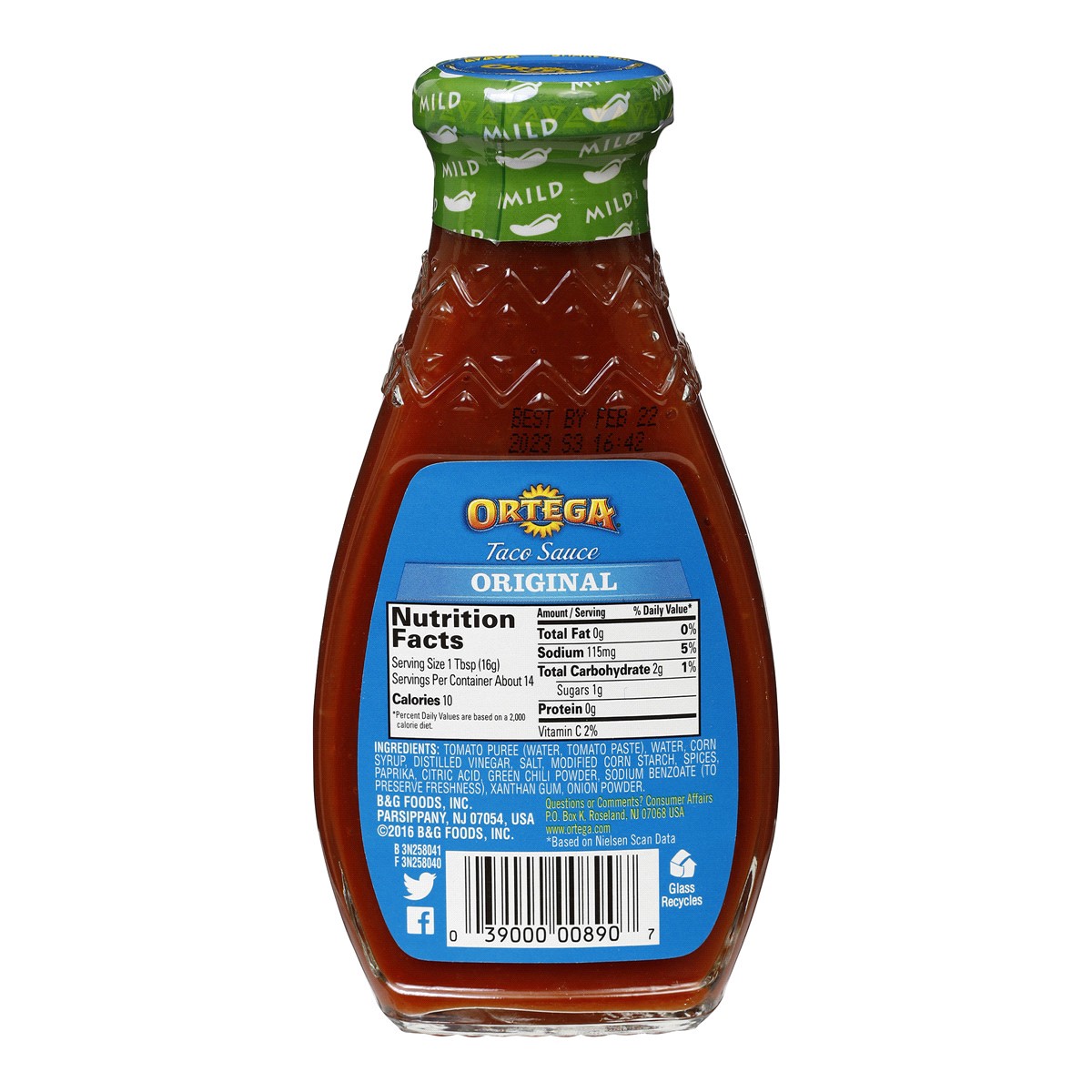 slide 3 of 5, Ortega Original Thick and Smooth Mild Taco Sauce, Kosher- 8 oz, 8 oz