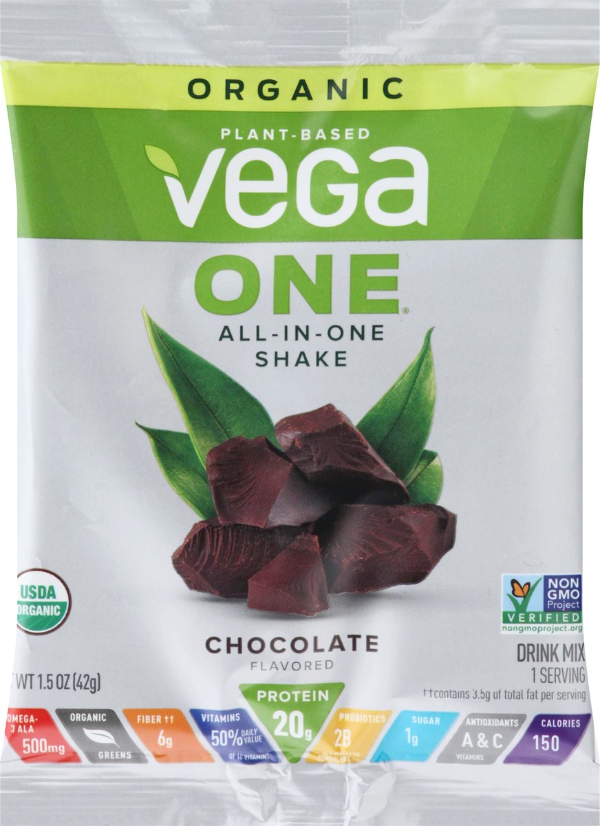 slide 5 of 8, Vega One Nutritional Shake, Chocolate Single Packet, 1.5 oz