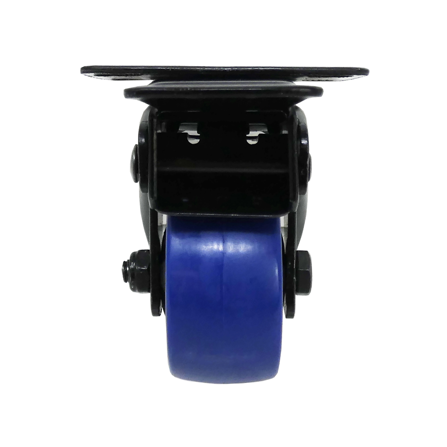 slide 2 of 4, Super Sliders 2" Polyurethane Swivel Caster with Total-Lock Brake, 135-lb. Capacity, Blue, 2 in