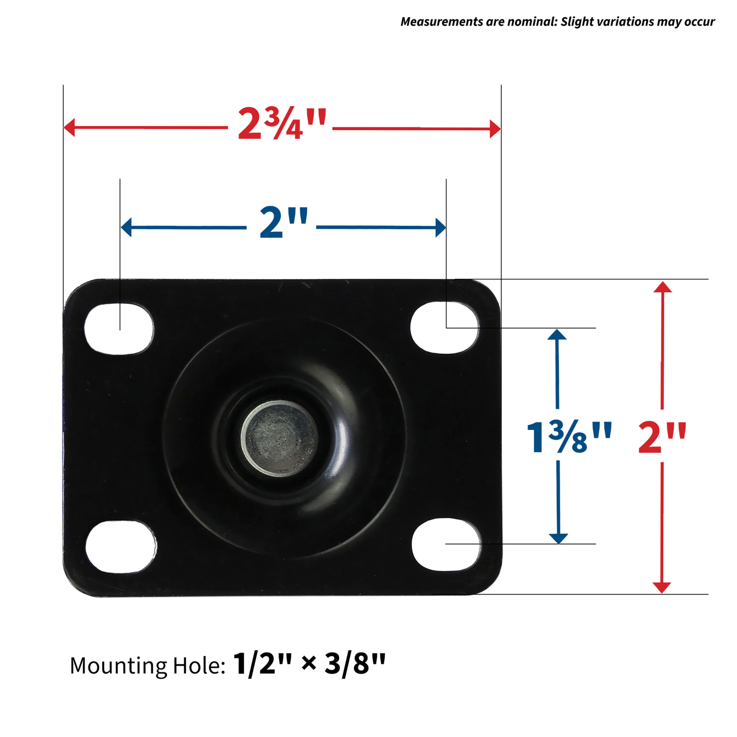 slide 4 of 4, Super Sliders 2" Polyurethane Swivel Caster with Total-Lock Brake, 135-lb. Capacity, Blue, 2 in