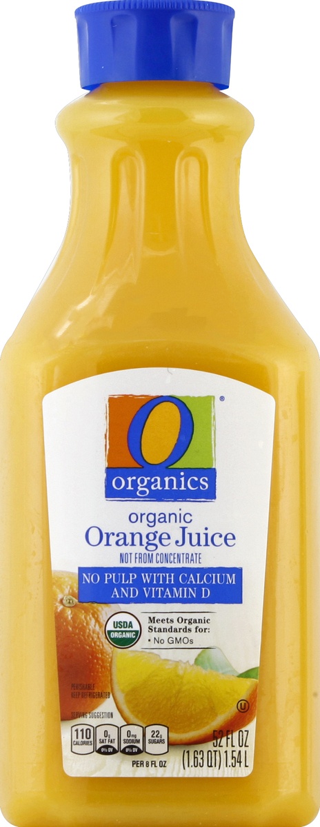 slide 3 of 4, O Organics No Pulp Orange Juice With Calcium, 52 fl oz