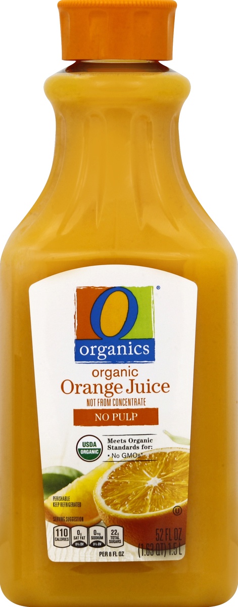 slide 2 of 4, O Orgnc Orange Juice No Pulp, 52 fl oz