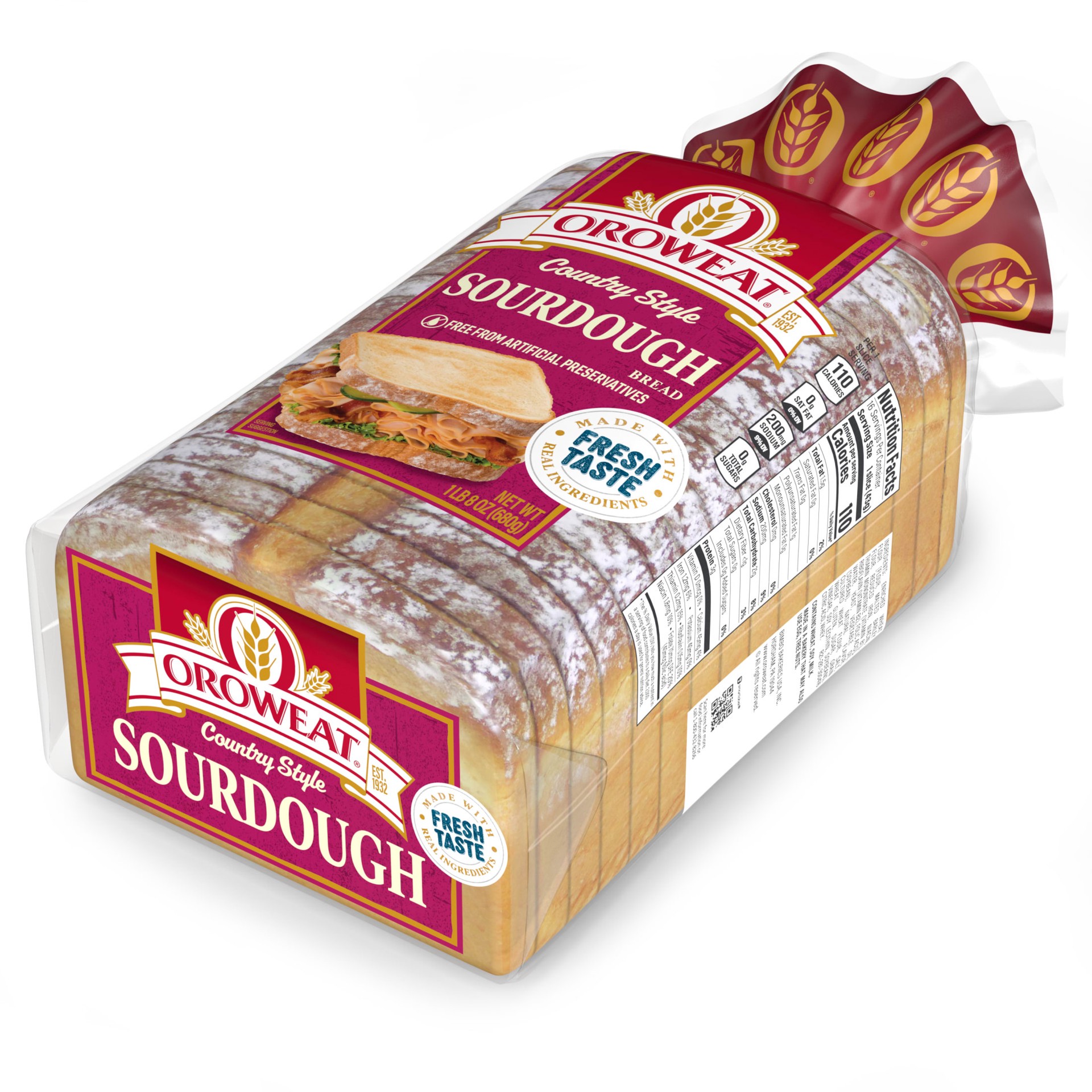 slide 3 of 7, Oroweat Country Style Sourdough Bread, 24 oz, 24 oz