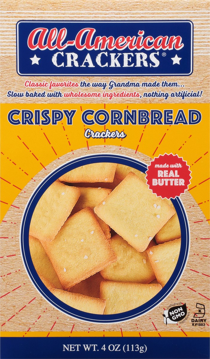 slide 6 of 9, All-American Crackers Crispy Cornbread 4 oz, 4 oz