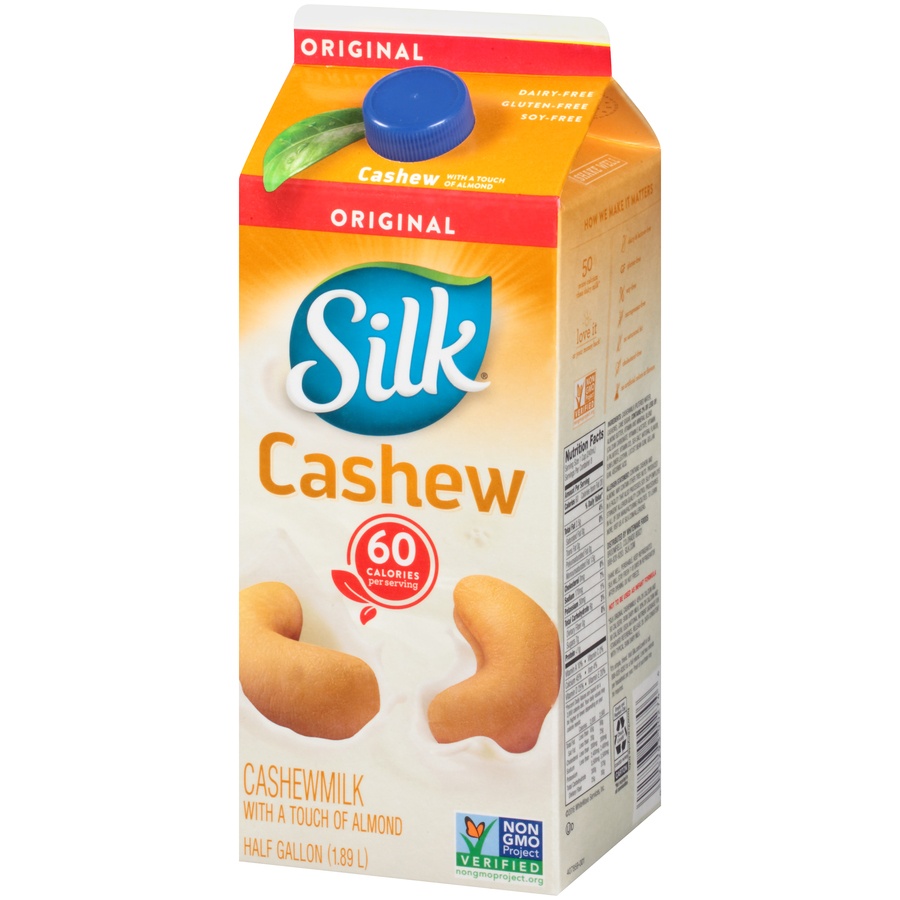 slide 3 of 8, Silk Original Cashew Milk, 64 oz