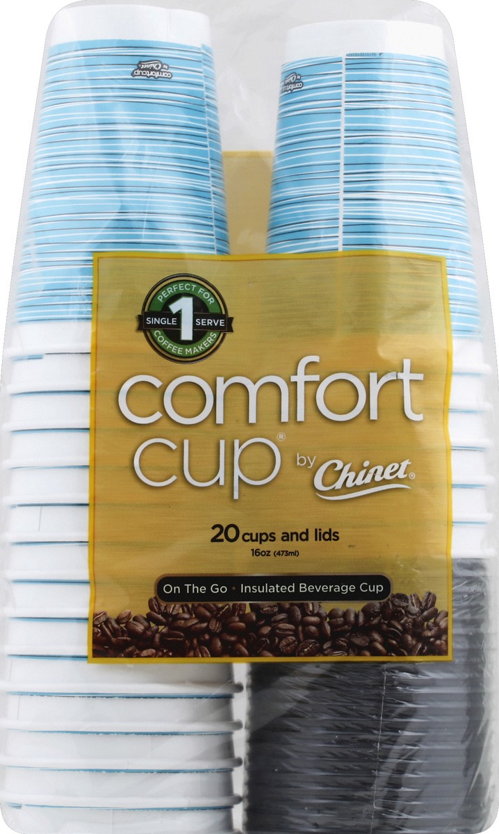 slide 2 of 4, Chinet Comfort Cup On The Go Insulated Beverage Cups And Lids, 20 ct; 16 oz