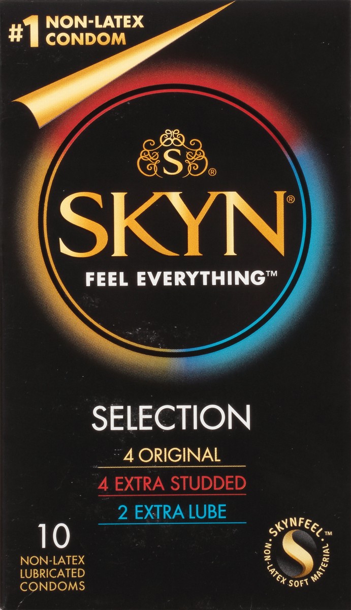 slide 2 of 10, SKYN Selection Non-Latex Lubricated Condoms 10 ea, 10 ct