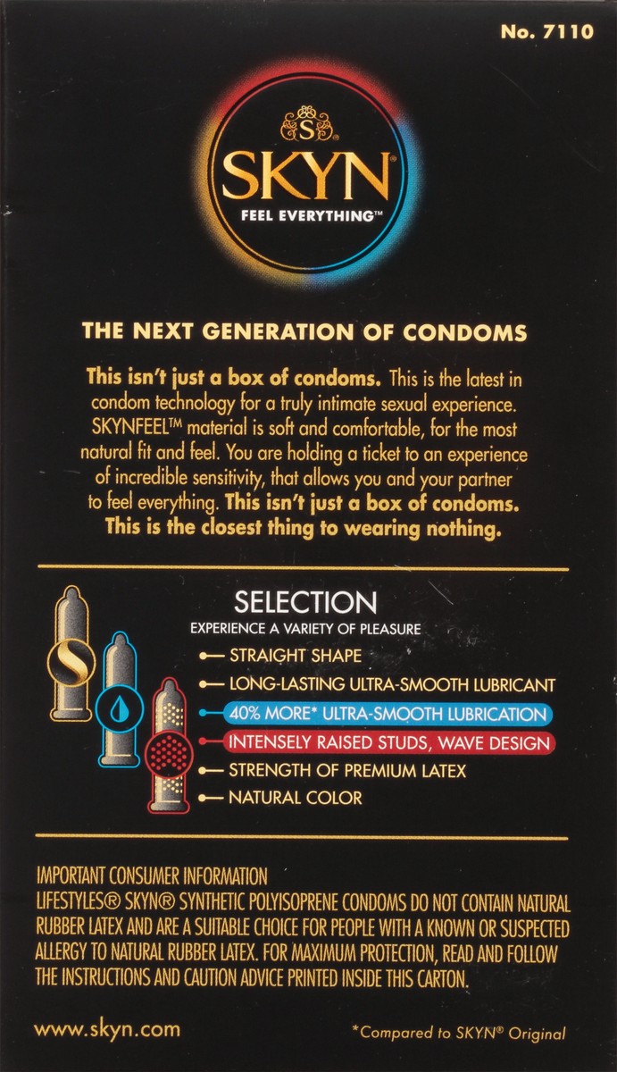 slide 6 of 10, SKYN Selection Non-Latex Lubricated Condoms 10 ea, 10 ct