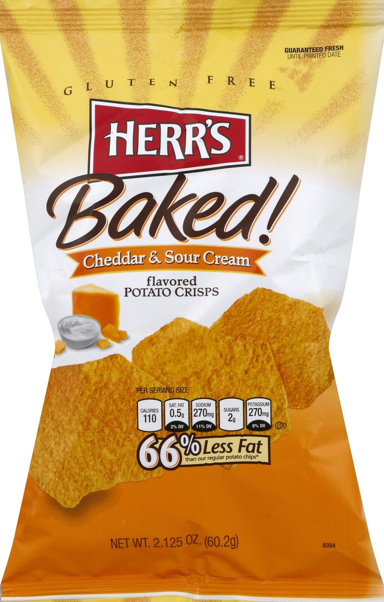 slide 5 of 6, Herr's Cheddar & Sour Cream Baked Chips, 2.125 oz