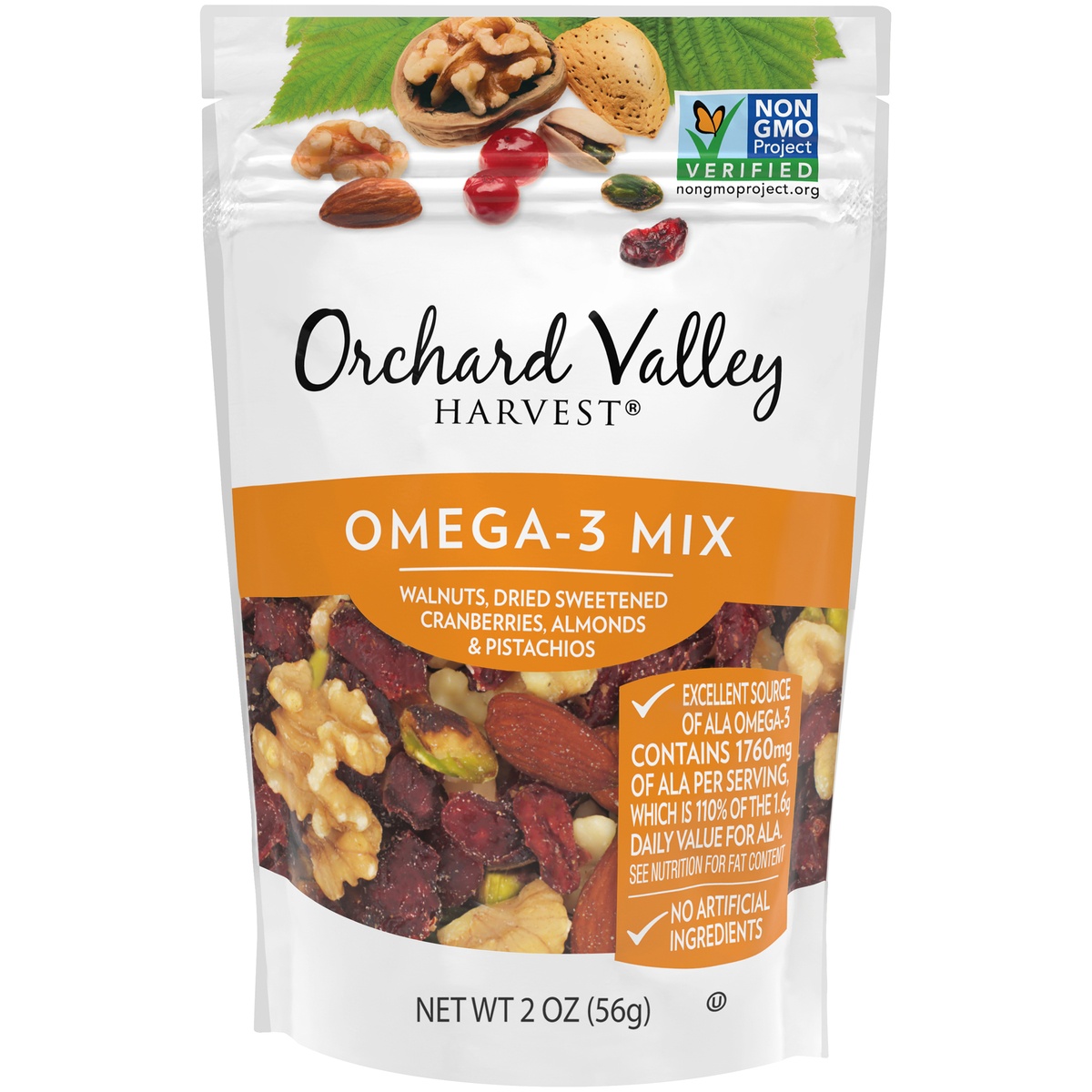 slide 1 of 1, Orchard Valley Harvest Omega-3 Mix 2 oz. Pouch, 2 oz