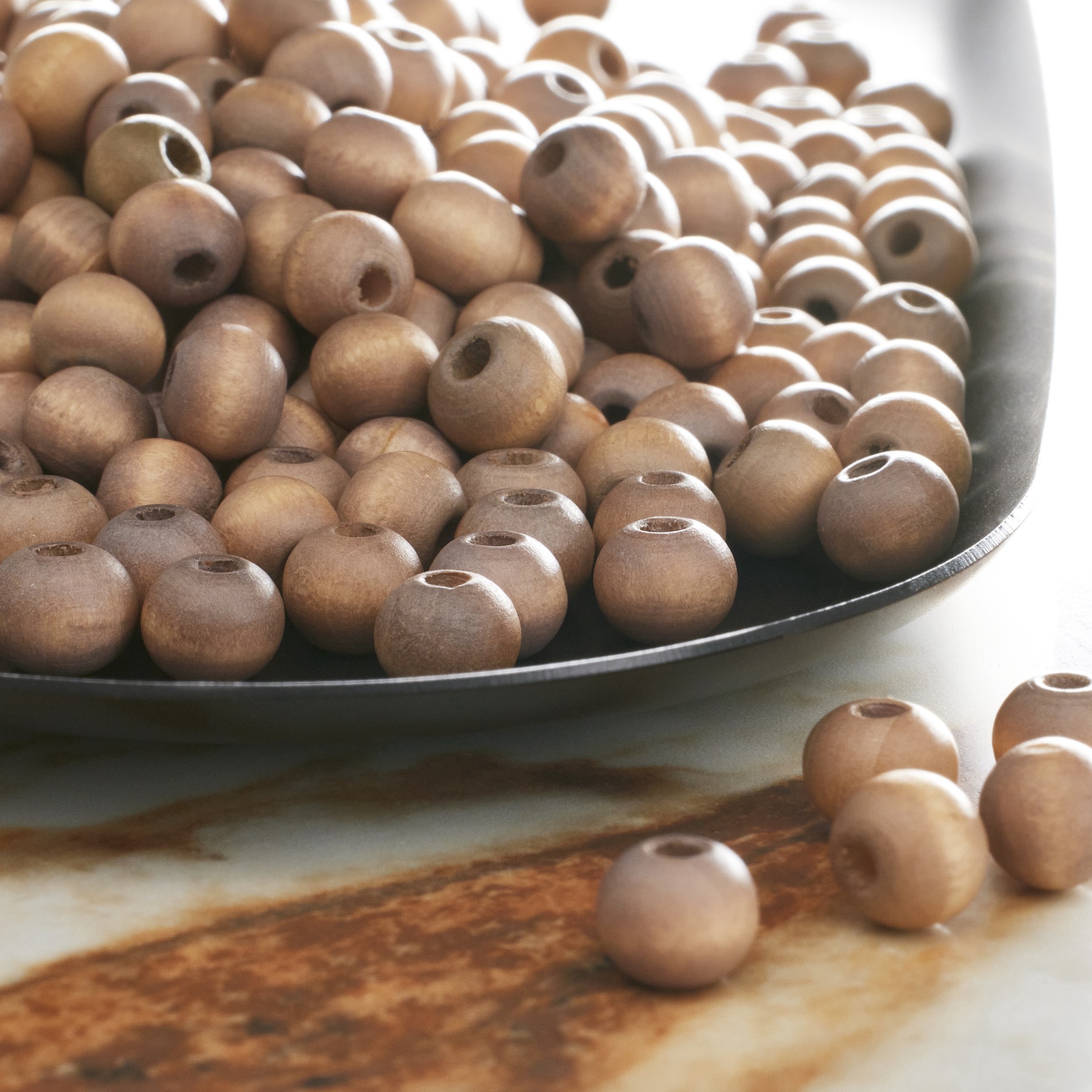 slide 3 of 3, Dark Wooden Round Beads, 8mm By Bead Landing, 8mm