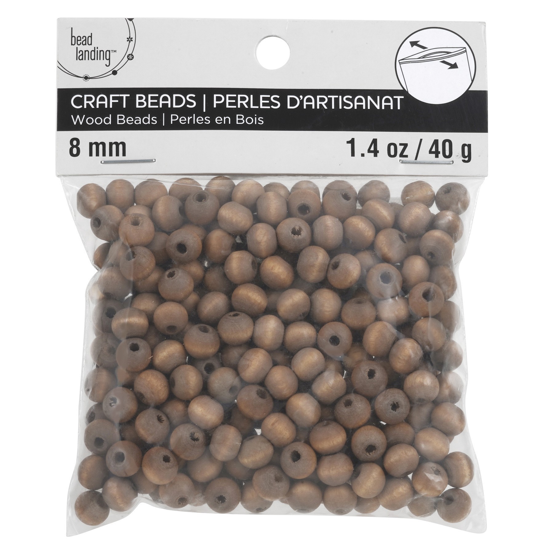 slide 2 of 3, Dark Wooden Round Beads, 8mm By Bead Landing, 8mm