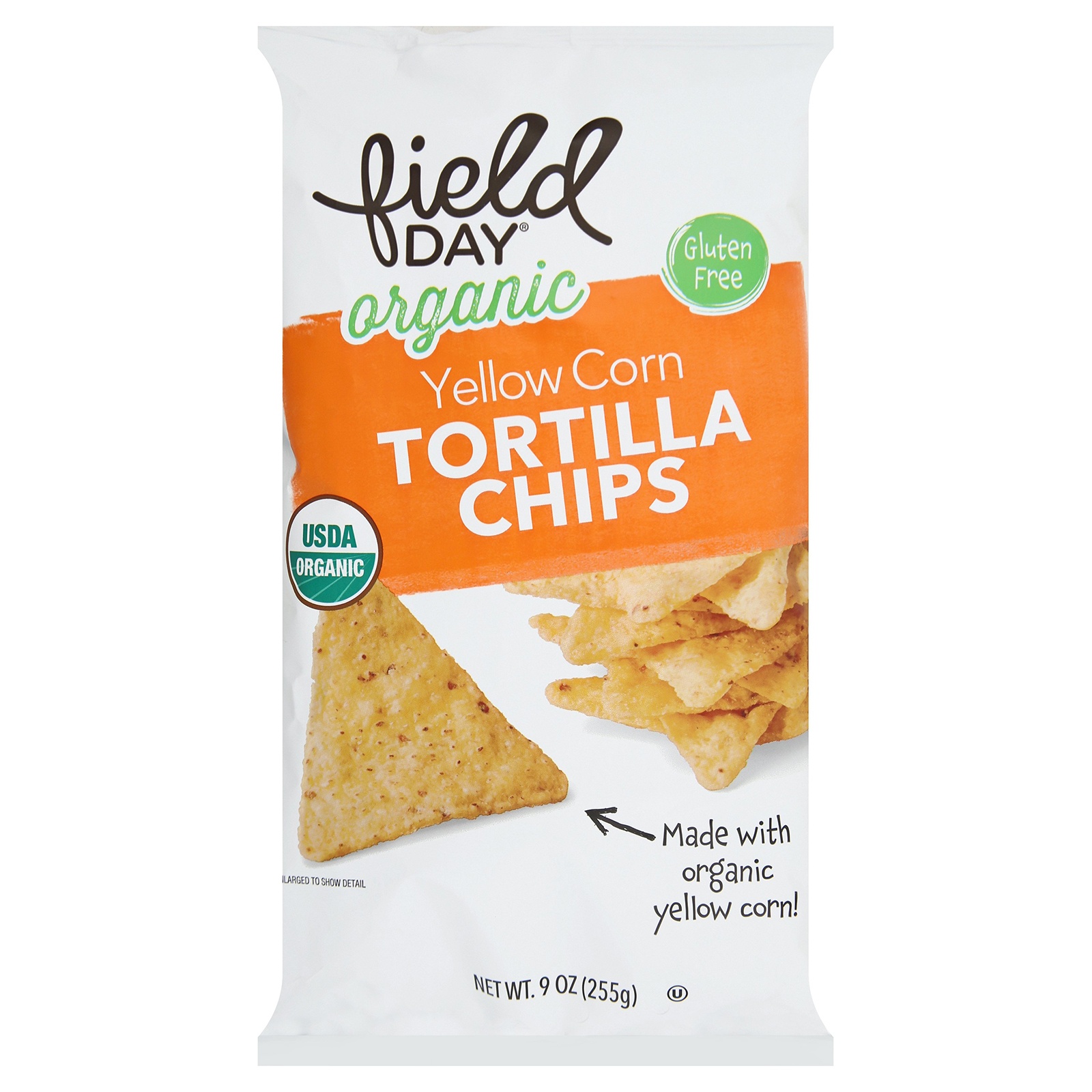 slide 1 of 1, Field Day Organic Yellow Corn Tortilla Chips, 1 ct