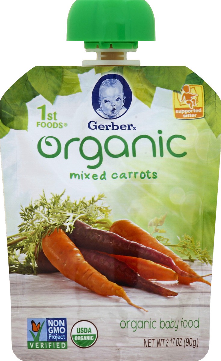 slide 2 of 2, Gerber Organic 1st Foods Mixed Carrots Baby Food, 3.17 oz