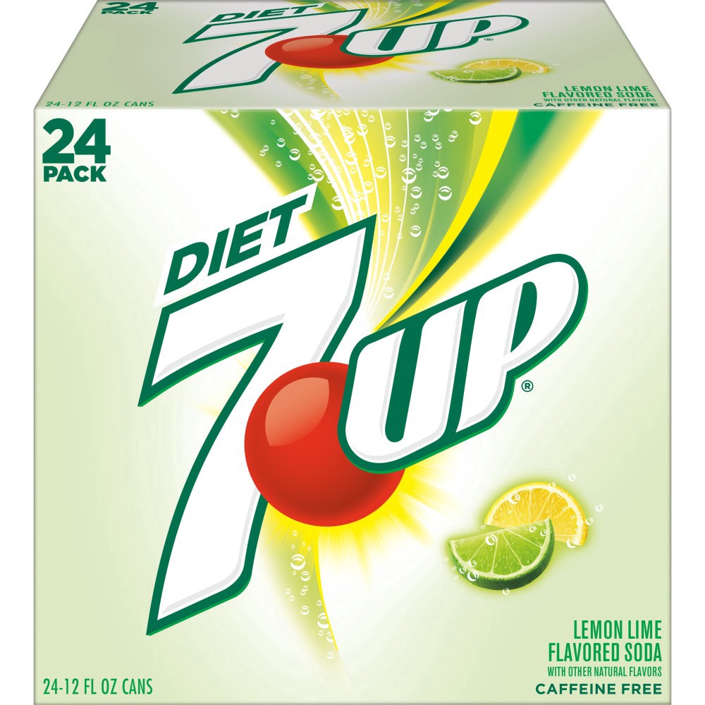 slide 1 of 3, 7UP Zero Sugar Lemon Lime Soda, 12 fl oz cans, 24 pack, 24 ct