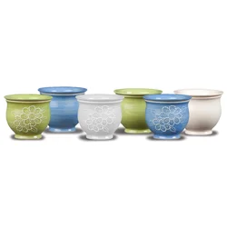 African Violet Butterflies Ceramic Planter, Self Watering, 5"