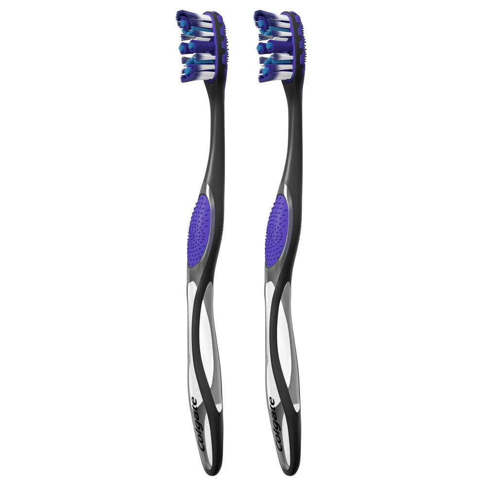 slide 10 of 10, Colgate 360 Advanced Floss Tip Medium Bristles toothbrush for adults 2 pck, 2 ct