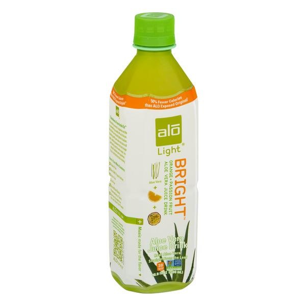 slide 1 of 1, ALO Bright Light ALOe Vera Juice Drink Orange + Passion Fruit, 16.9 fl oz
