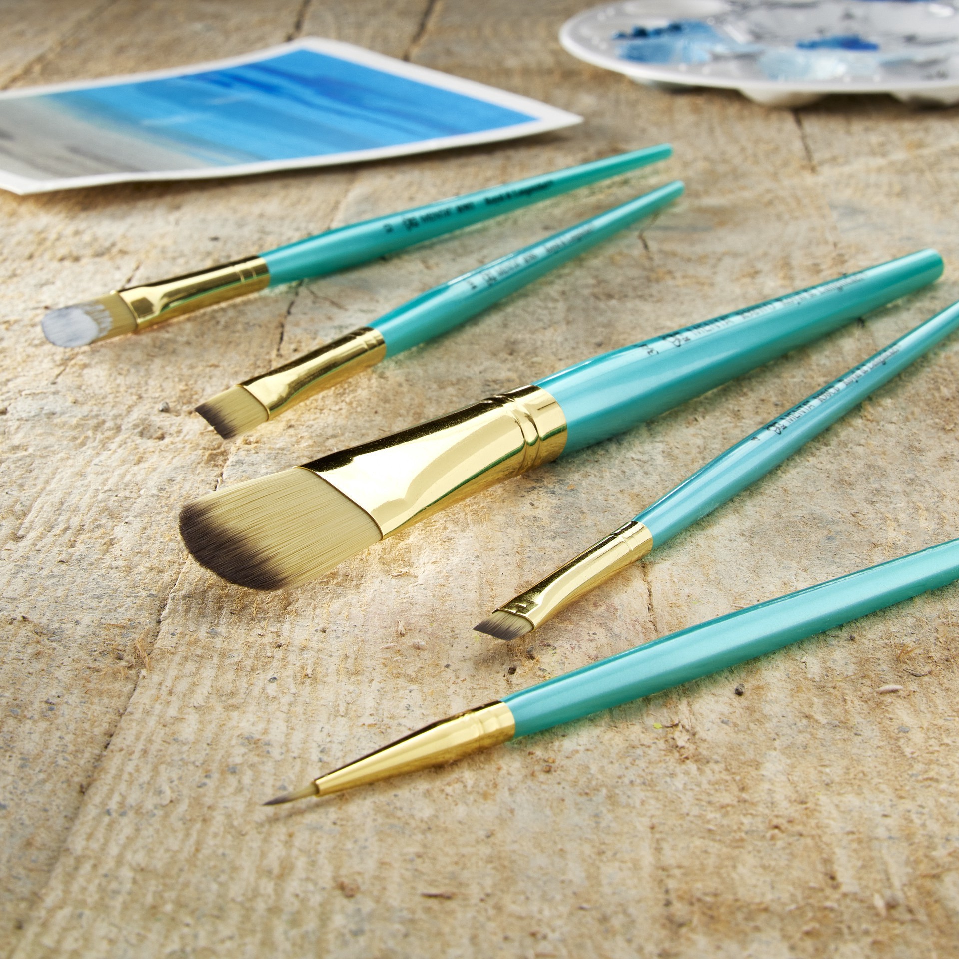 slide 2 of 4, Royal & Langnickel Menta Synthetic Blend Acrylic 5 Piece Brush Set, 5 ct
