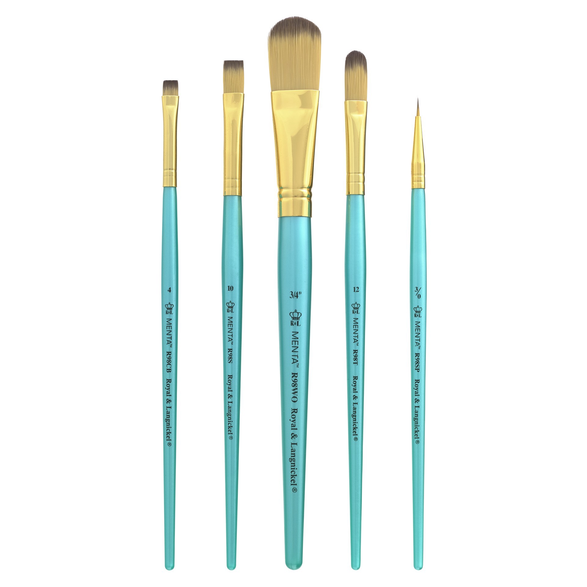 slide 3 of 4, Royal & Langnickel Menta Synthetic Blend Acrylic 5 Piece Brush Set, 5 ct