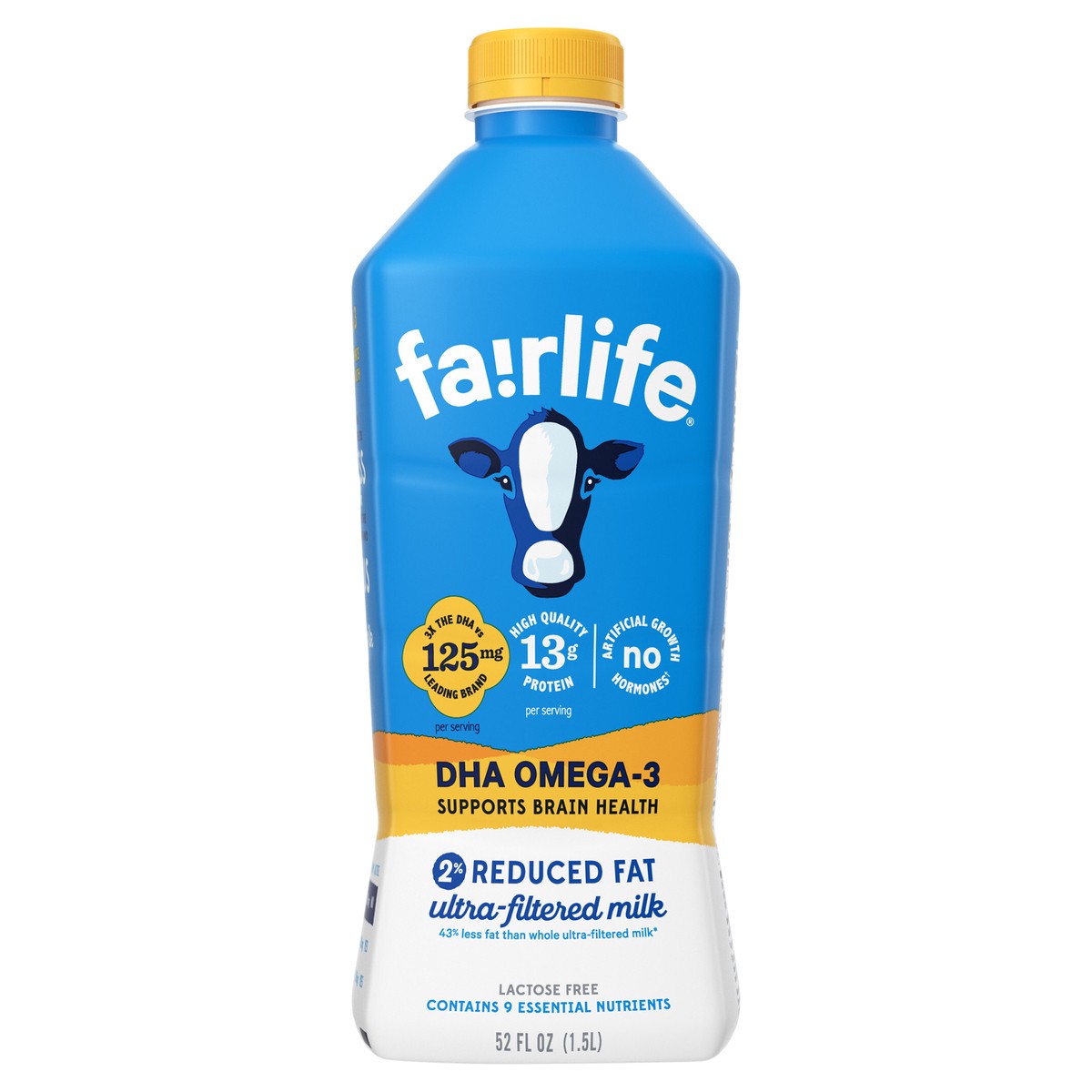 slide 1 of 7, fairlife 2% Reduced Fat Ultra-Filtered Milk with DHA Omega-3, Lactose Free, 52 fl oz, 52 fl oz