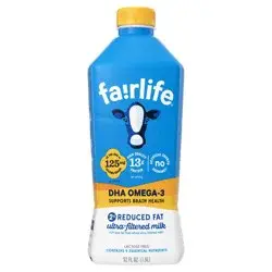 fairlife 2% Reduced Fat Ultra-Filtered Milk with DHA Omega-3, Lactose Free, 52 fl oz