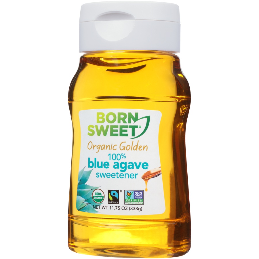 slide 3 of 8, Born Sweet Organic Golden Blue Agave Sweetener, 11.75 oz