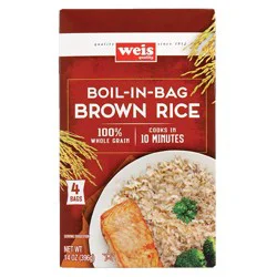 Weis Quality Precooked Boil-in-bag Brown Whole Grain Rice