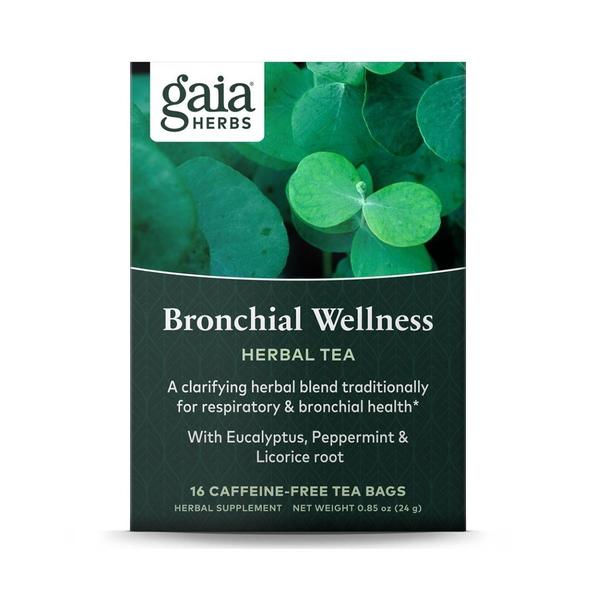 slide 1 of 1, Gaia Herbs Herbal Tea Bronchial Wellness, 0.85 oz