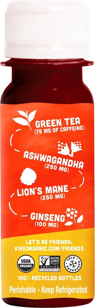 slide 4 of 4, Vive Organic Energy + Immunity Blueberry Ginger Wellness Shot 2 fl oz, 2 oz