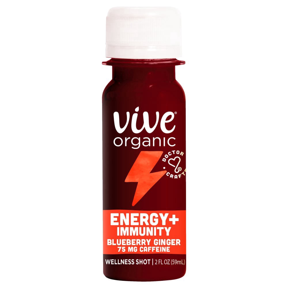slide 1 of 4, Vive Organic Energy + Immunity Blueberry Ginger Wellness Shot 2 fl oz, 2 oz