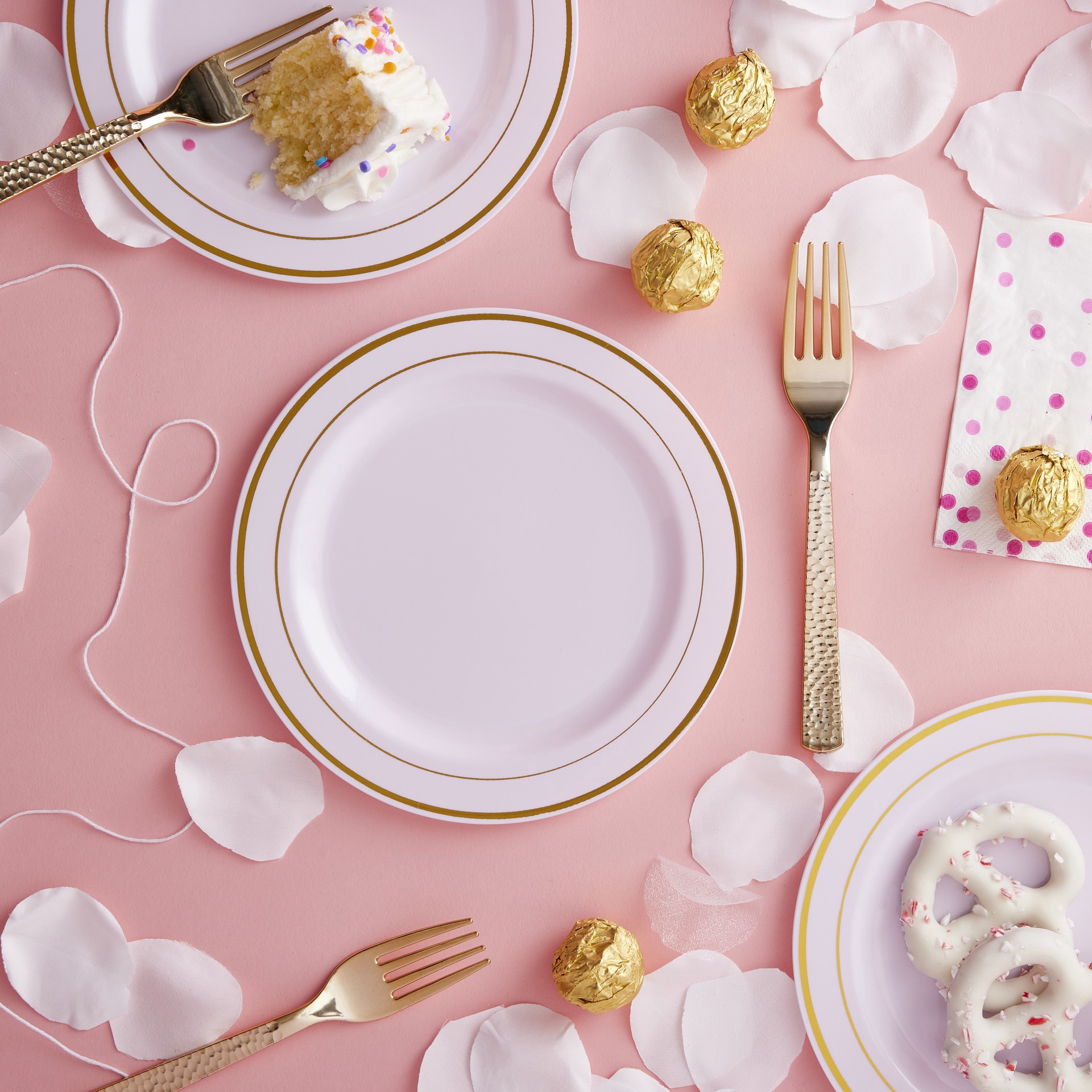 slide 2 of 2, 7.5" Round Lunch Plates With Gold Trim By Celebrate It, 10ct., 10 ct