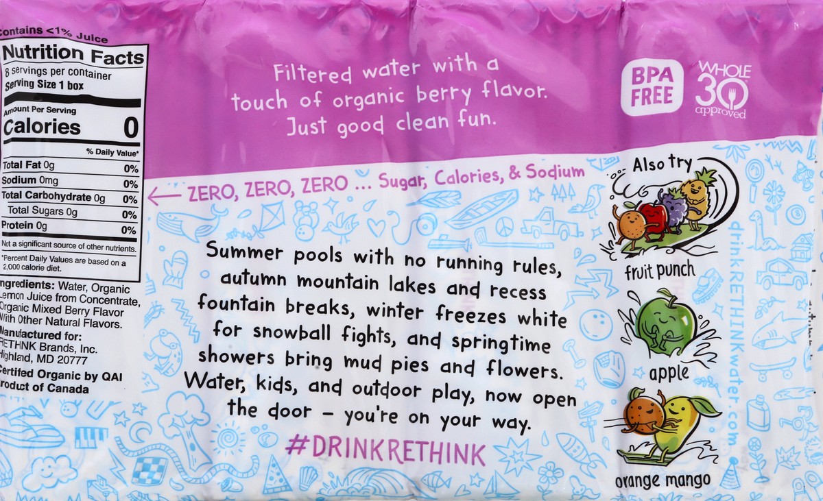 slide 6 of 13, Rethink 8 Pack Kids Berry Water 8 ea, 8 ct