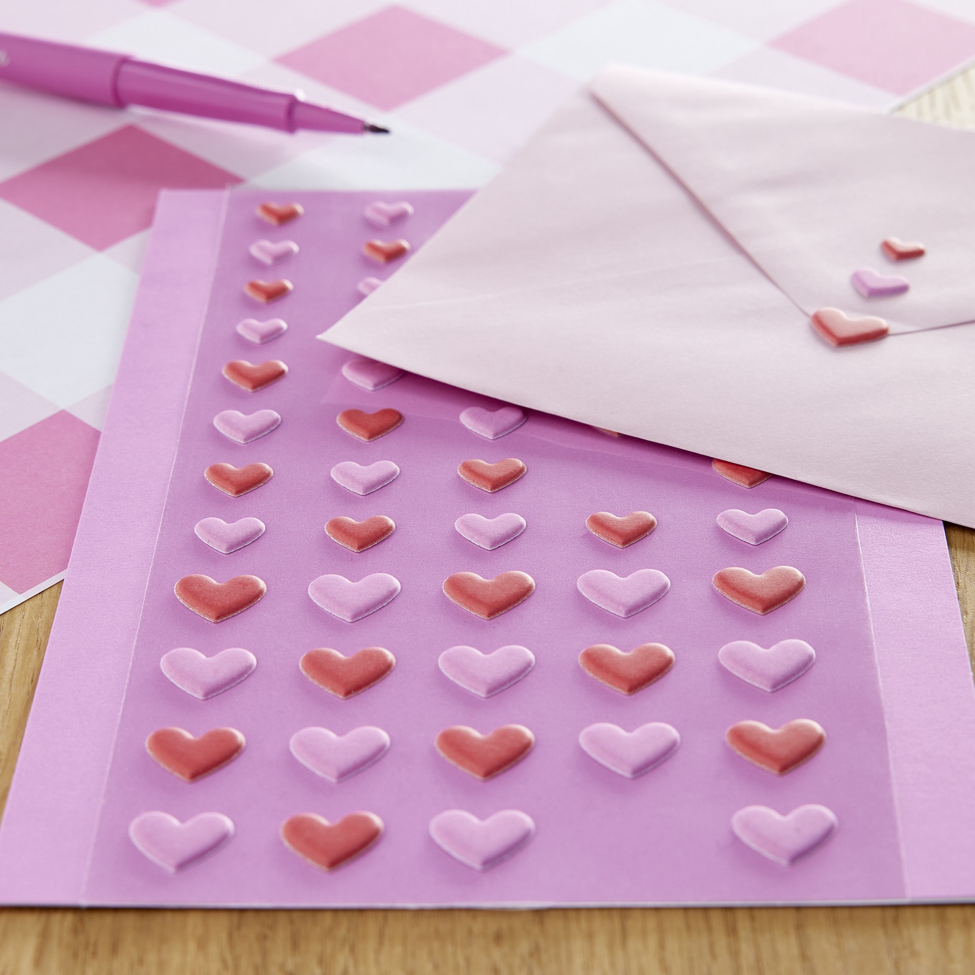 slide 2 of 3, Red & Pink Heart Puffy Stickers By Recollections, 3.75 in x 6.75 in