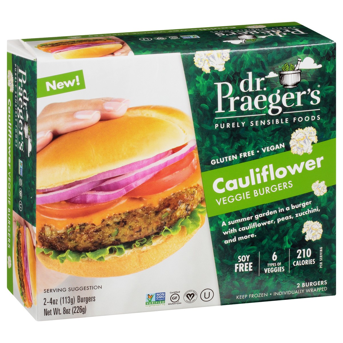 slide 2 of 9, Dr. Praeger's Cauliflower Veggie Burgers 2 - 4 oz Packs, 2 ct