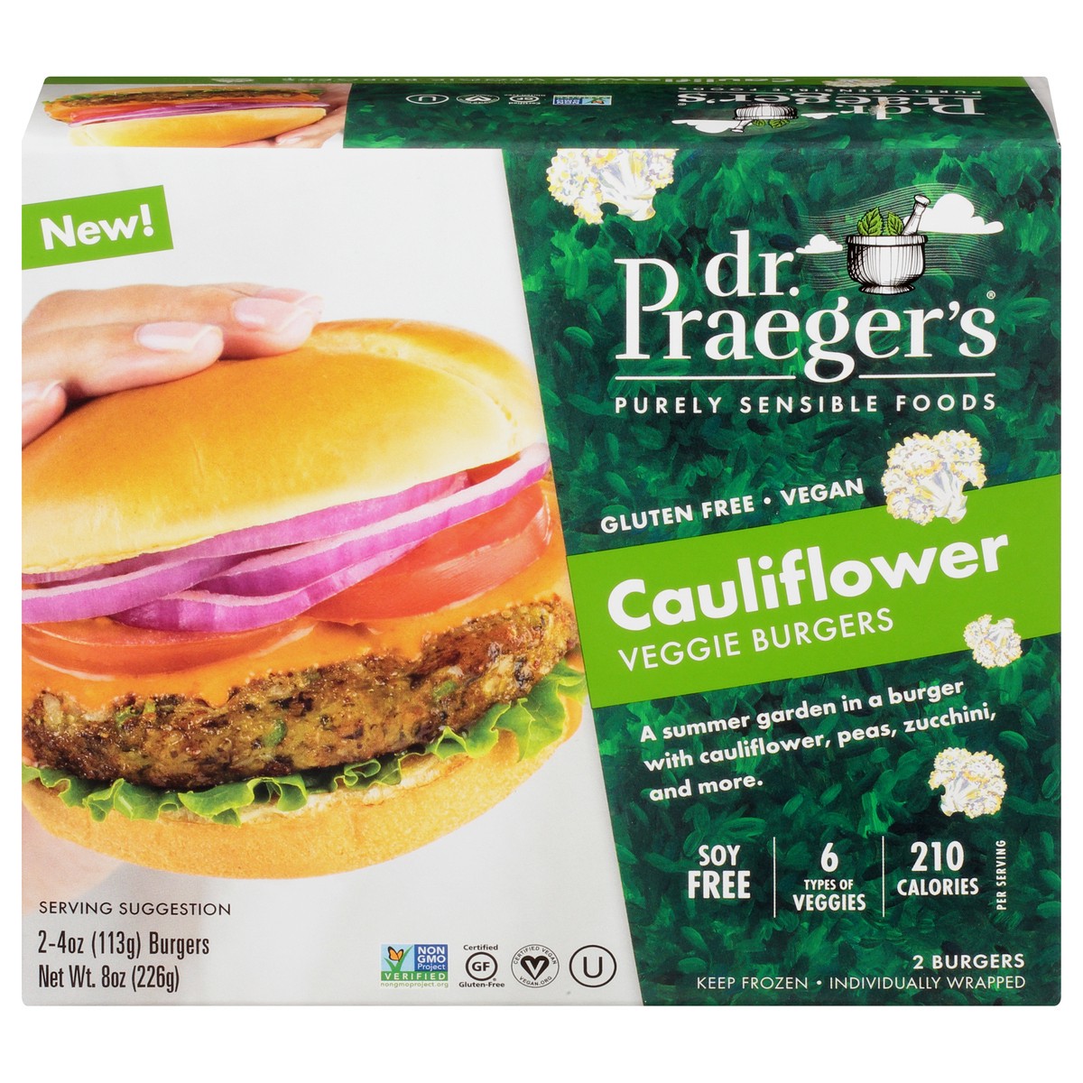 slide 1 of 9, Dr. Praeger's Cauliflower Veggie Burgers 2 - 4 oz Packs, 2 ct