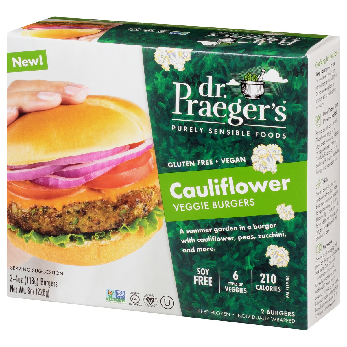 slide 3 of 9, Dr. Praeger's Cauliflower Veggie Burgers 2 - 4 oz Packs, 2 ct