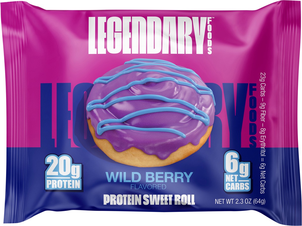 slide 2 of 2, Legendary Foods Protein Sweet Roll - Wid Berry, 2.3 oz Roll, 2.3 oz