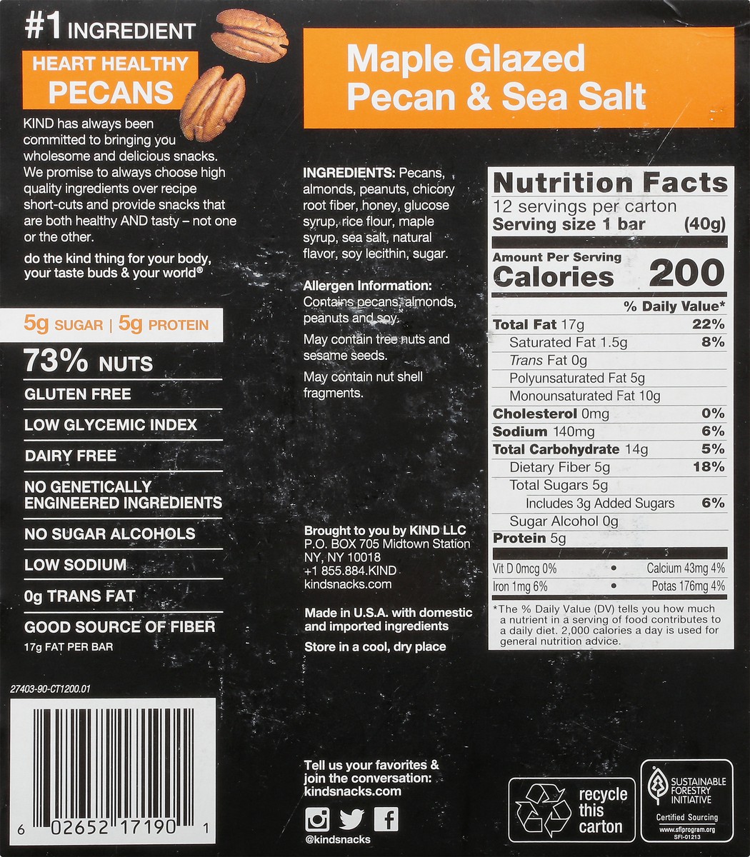 slide 2 of 12, KIND Gluten Free 12 Pack Maple Glazed Pecan & Sea Salt Bars 12 ea, 12 ct