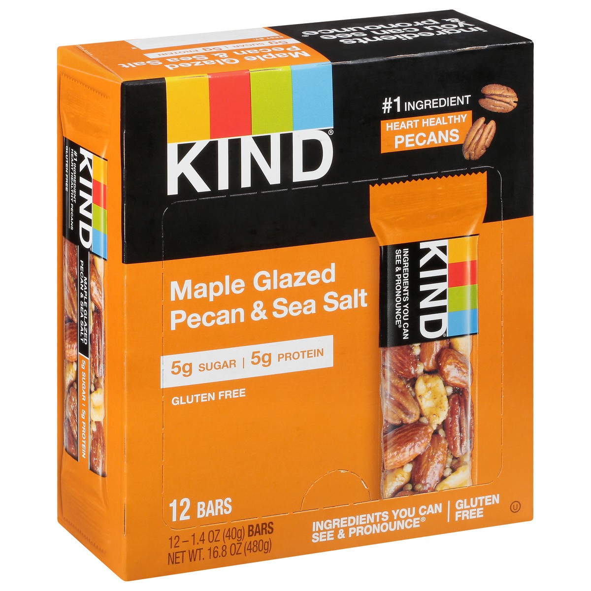 slide 5 of 12, KIND Gluten Free 12 Pack Maple Glazed Pecan & Sea Salt Bars 12 ea, 12 ct