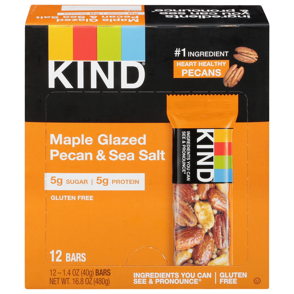 slide 1 of 12, KIND Gluten Free 12 Pack Maple Glazed Pecan & Sea Salt Bars 12 ea, 12 ct