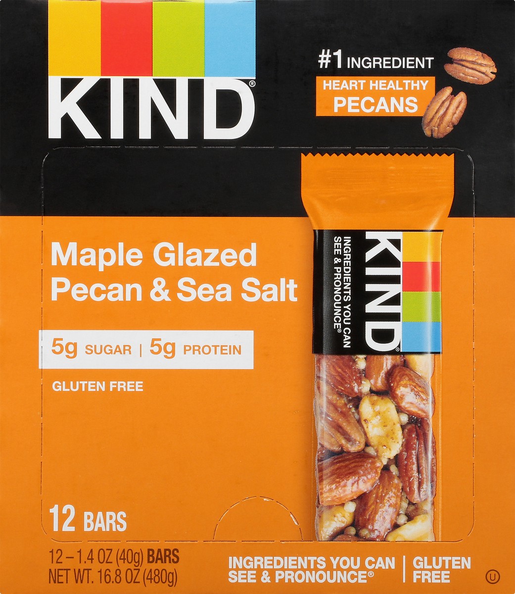slide 8 of 12, KIND Gluten Free 12 Pack Maple Glazed Pecan & Sea Salt Bars 12 ea, 12 ct
