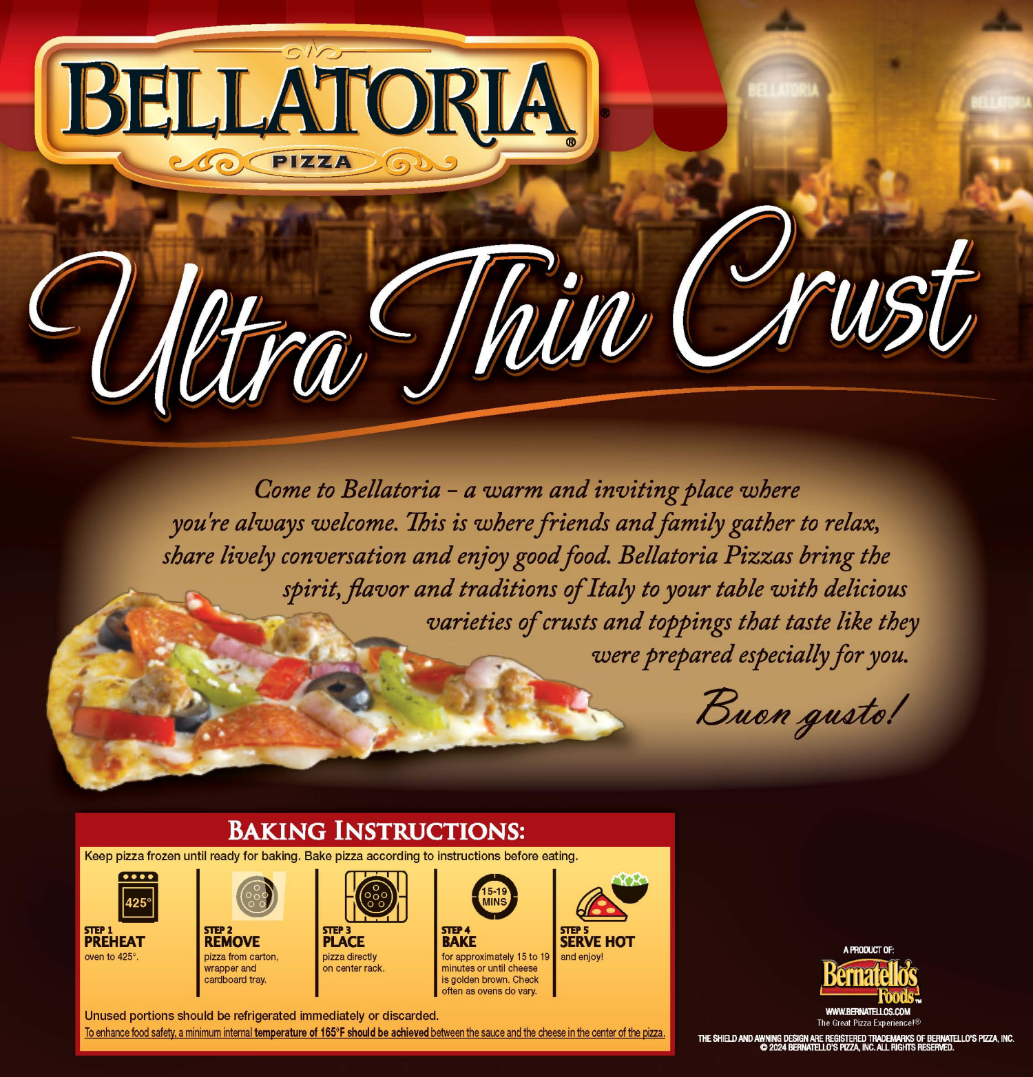 slide 2 of 2, Bellatoria Ultra Thin Crust Ultimate Supreme Pizza 19.41 oz, 19.41 oz