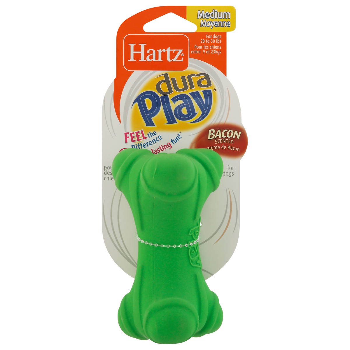 slide 1 of 11, Hartz Dura Play Bacon Scented Dog Toy Medium 1 ea, 1 ct