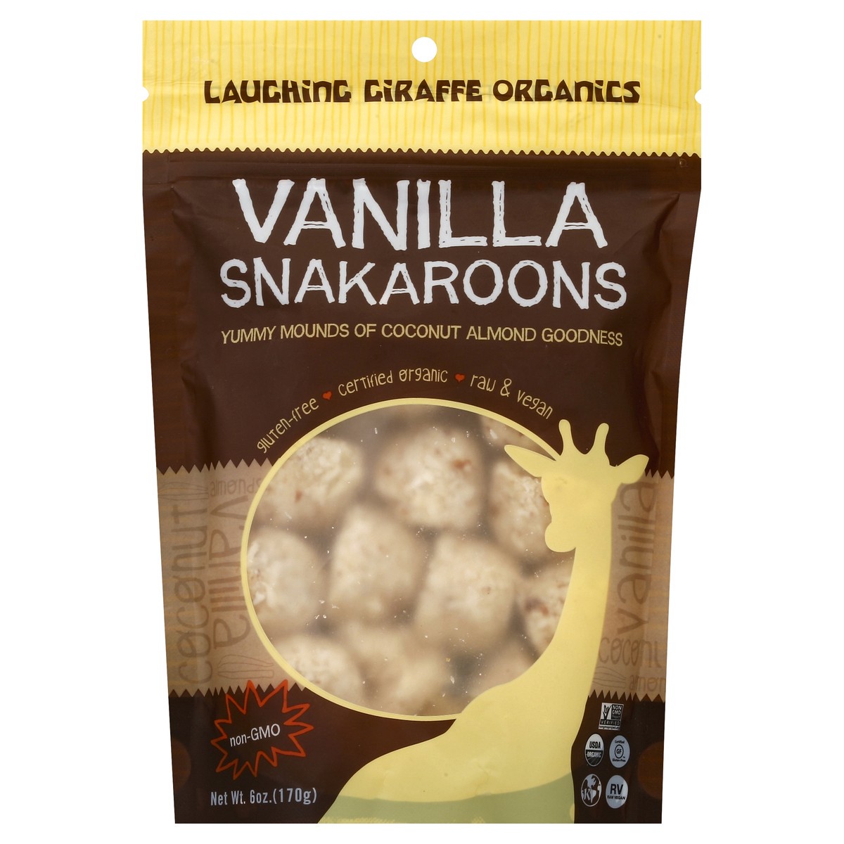 slide 2 of 3, Laughing Giraffe Organics Snakaroons 6 oz, 6 oz